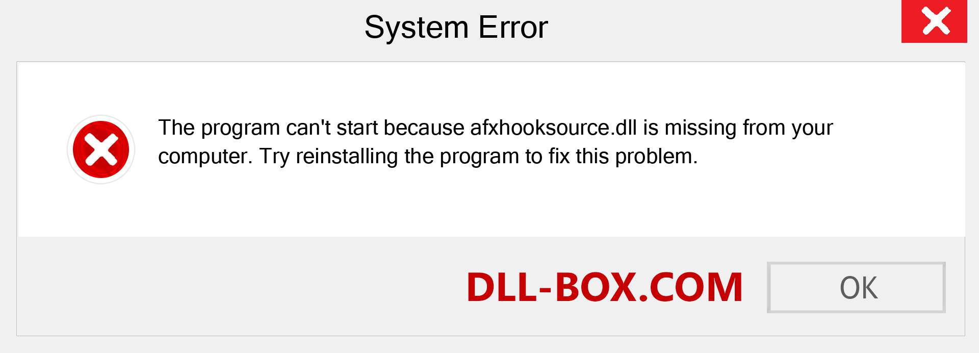  afxhooksource.dll file is missing?. Download for Windows 7, 8, 10 - Fix  afxhooksource dll Missing Error on Windows, photos, images